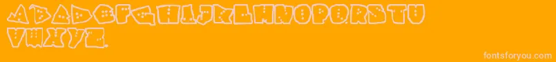 Fonte Interzon – fontes rosa em um fundo laranja