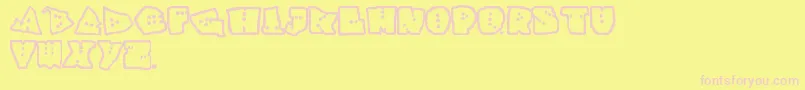 Interzon Font – Pink Fonts on Yellow Background