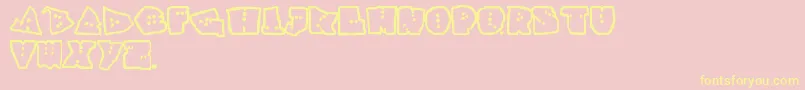 Interzon Font – Yellow Fonts on Pink Background