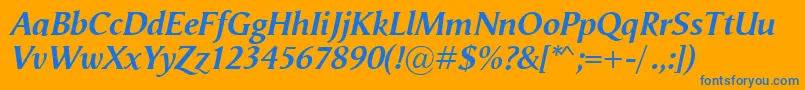 VegaAntikvaBolditalic Font – Blue Fonts on Orange Background