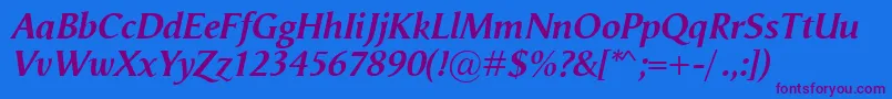 VegaAntikvaBolditalic Font – Purple Fonts on Blue Background