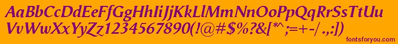 VegaAntikvaBolditalic Font – Purple Fonts on Orange Background