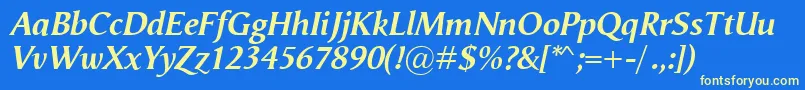 VegaAntikvaBolditalic Font – Yellow Fonts on Blue Background