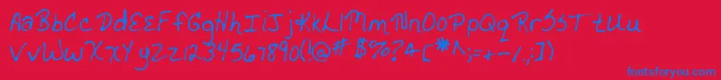 MtfDrgnldy Font – Blue Fonts on Red Background