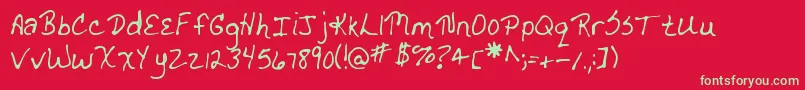 Шрифт MtfDrgnldy – зелёные шрифты на красном фоне