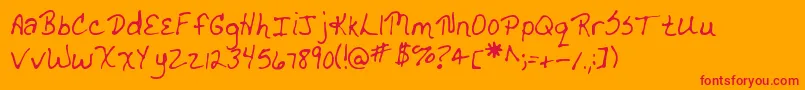 MtfDrgnldy Font – Red Fonts on Orange Background