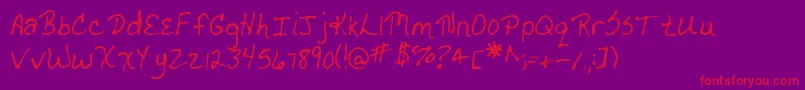 MtfDrgnldy-fontti – punaiset fontit violetilla taustalla