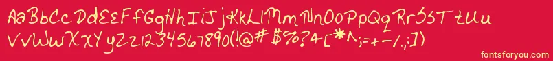 MtfDrgnldy Font – Yellow Fonts on Red Background