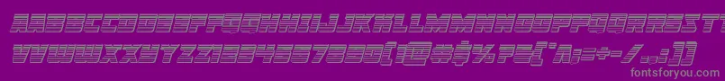 Libertylegionchromeital-Schriftart – Graue Schriften auf violettem Hintergrund