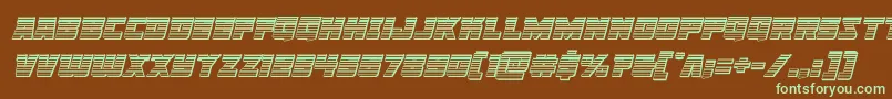 Libertylegionchromeital Font – Green Fonts on Brown Background