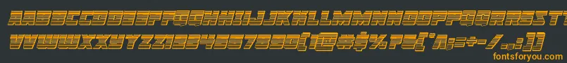 Libertylegionchromeital Font – Orange Fonts on Black Background