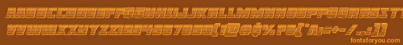 Libertylegionchromeital Font – Orange Fonts on Brown Background