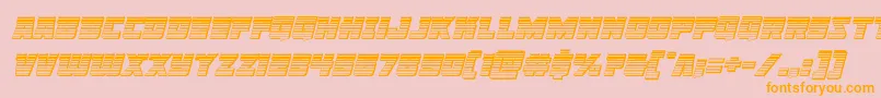 Libertylegionchromeital-Schriftart – Orangefarbene Schriften auf rosa Hintergrund