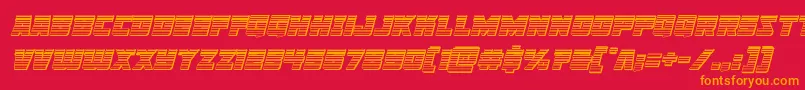 Libertylegionchromeital Font – Orange Fonts on Red Background