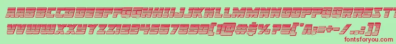 Libertylegionchromeital Font – Red Fonts on Green Background