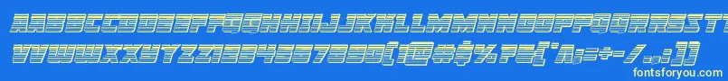 Libertylegionchromeital Font – Yellow Fonts on Blue Background