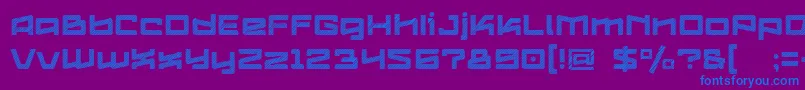 フォントLogofontikStripes4f – 紫色の背景に青い文字