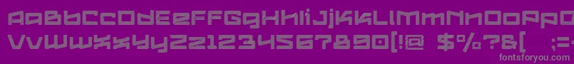 フォントLogofontikStripes4f – 紫の背景に灰色の文字