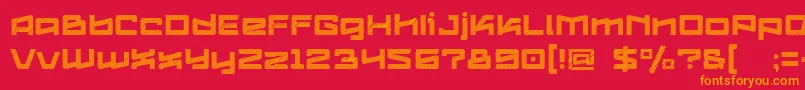 Шрифт LogofontikStripes4f – оранжевые шрифты на красном фоне