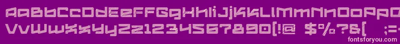 LogofontikStripes4f-fontti – vaaleanpunaiset fontit violetilla taustalla