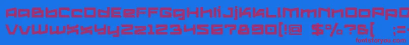 Fonte LogofontikStripes4f – fontes vermelhas em um fundo azul