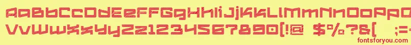 LogofontikStripes4f Font – Red Fonts on Yellow Background