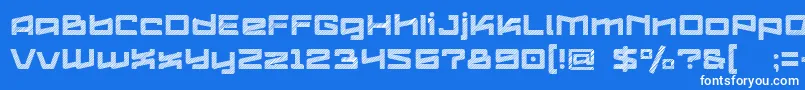 Шрифт LogofontikStripes4f – белые шрифты на синем фоне