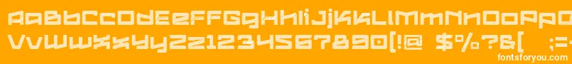 フォントLogofontikStripes4f – オレンジの背景に白い文字