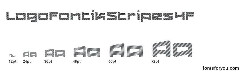 Tamaños de fuente LogofontikStripes4f