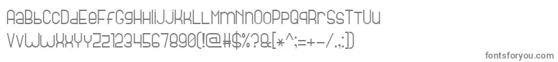 BrightLine7-fontti – harmaat kirjasimet valkoisella taustalla