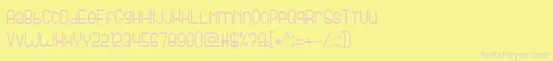 BrightLine7-fontti – vaaleanpunaiset fontit keltaisella taustalla