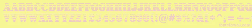 Fonte ASignboardtitulgrd – fontes rosa em um fundo amarelo