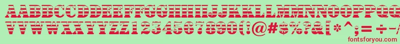 フォントASignboardtitulgrd – 赤い文字の緑の背景