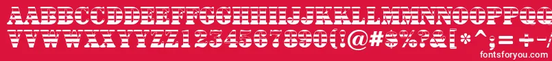 Czcionka ASignboardtitulgrd – białe czcionki na czerwonym tle