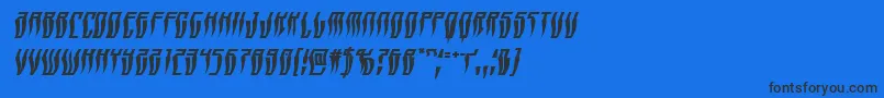 Шрифт Swordtoothwarpital – чёрные шрифты на синем фоне