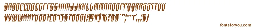 Swordtoothwarpital-Schriftart – Braune Schriften auf weißem Hintergrund