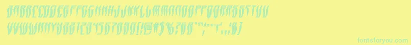 フォントSwordtoothwarpital – 黄色い背景に緑の文字
