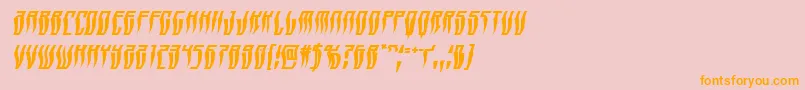 Swordtoothwarpitalフォントについての詳細 フォントSwordtoothwarpital – オレンジの文字がピンクの背景にあります。