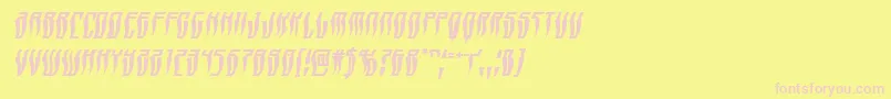 Czcionka Swordtoothwarpital – różowe czcionki na żółtym tle