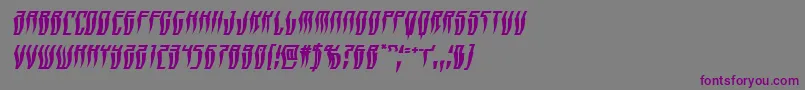 フォントSwordtoothwarpital – 紫色のフォント、灰色の背景