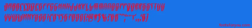 Fonte Swordtoothwarpital – fontes vermelhas em um fundo azul