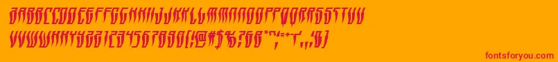 フォントSwordtoothwarpital – オレンジの背景に赤い文字