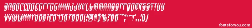 フォントSwordtoothwarpital – 赤い背景に白い文字