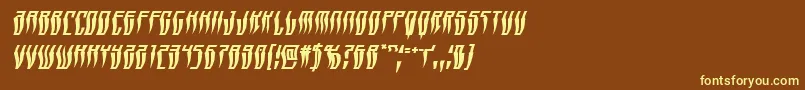 Swordtoothwarpital Font – Yellow Fonts on Brown Background