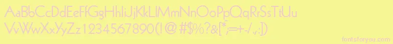 K791GeometricalRegular Font – Pink Fonts on Yellow Background