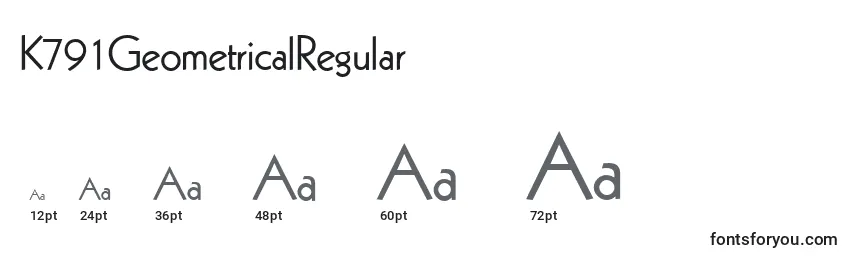 Размеры шрифта K791GeometricalRegular