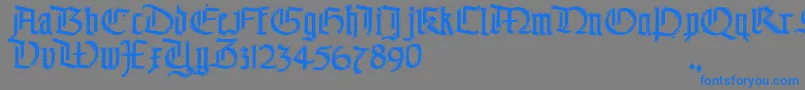 フォントTheEnd. – 灰色の背景に青い文字