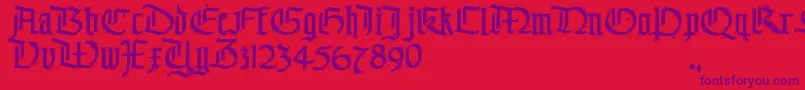 TheEnd.-Schriftart – Violette Schriften auf rotem Hintergrund