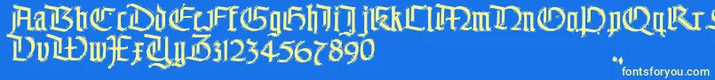 TheEnd. Font – Yellow Fonts on Blue Background