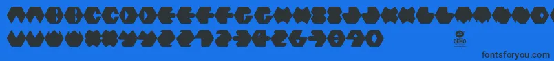 Hexafont Font – Black Fonts on Blue Background
